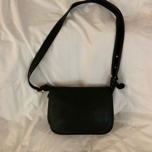 Vintage Black Coach Leather Messenger Bag